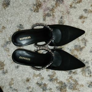 Black Express Heels Never Worn Size 8